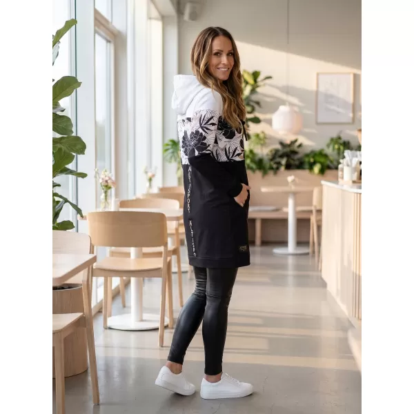  Ženski sweatshirt ALTISPORT HETHER CRNO/BIJELO 