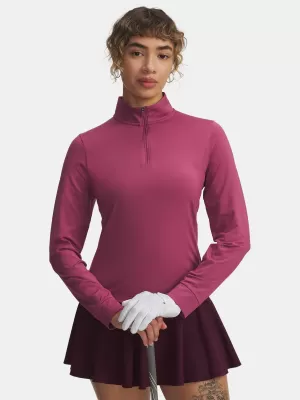 Ženska majica kratkih rukava UNDER ARMOUR UA DRIVE 1/4 ZIP 6003797-659 CRVENA