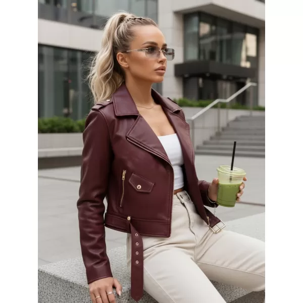 Ženska jakna DSTREET TY5649 TAMNOCRVENA 
