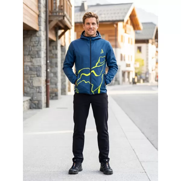  Muška vrhunska softshell jakna ALTISPORT VOJ/ALM073JACK01 TAMNOPLAVA/NEON ŽUTA 