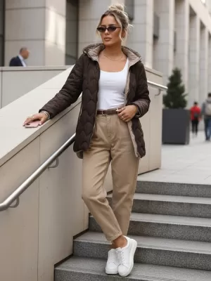 Ženska jakna DSTREET TY5623 SMEĐA