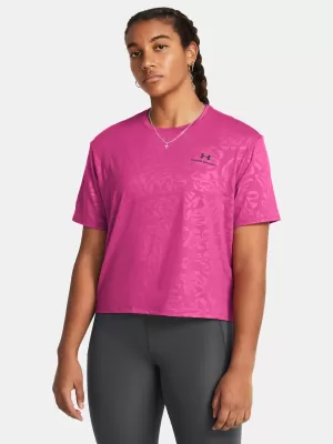 Ženska majica kratkih rukava UNDER ARMOUR VANISH ENERGY EMBOSS CROP SS 1383640-686 RUŽIČASTA