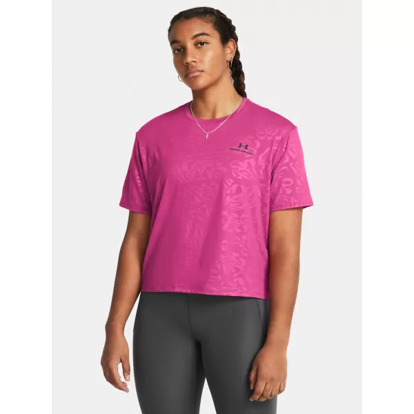  Ženska majica kratkih rukava UNDER ARMOUR VANISH ENERGY EMBOSS CROP SS 1383640-686 RUŽIČASTA 