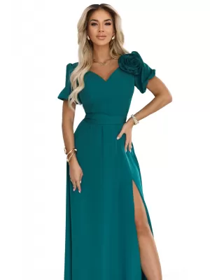 Haljina NUMOCO 653-1 TAMNOZELENE BOJE