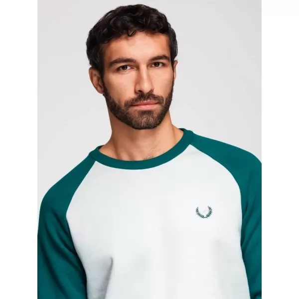  Muški sweatshirt OMBRE OM-SSNZ-0239 KREM I TAMNOZELENA 
