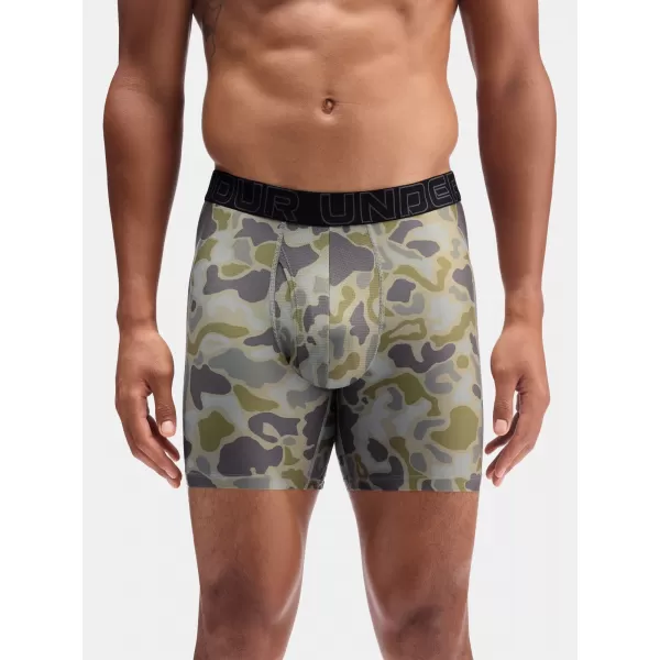  Muške bokserice UNDER ARMOUR UA PERFORMANCE TECH - PRINT 6IN - 1PK 1383875-069 TITANIJUM 