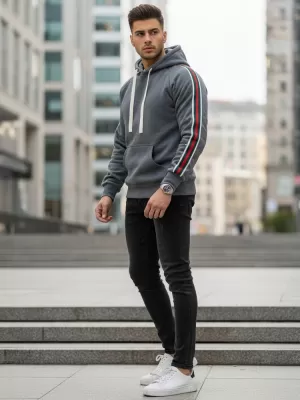 Muški sweatshirt DSTREET BX5938 SIVA
