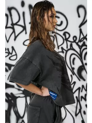 Ženska oversized majica NEBBIA x Sexsdreams 814 CRNA