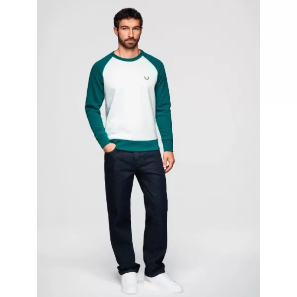  Muški sweatshirt OMBRE OM-SSNZ-0239 KREM I TAMNOZELENA 