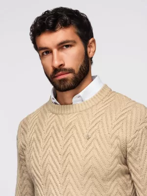 Muški pulover OMBRE OM-SWSW-0147 PIJESAK