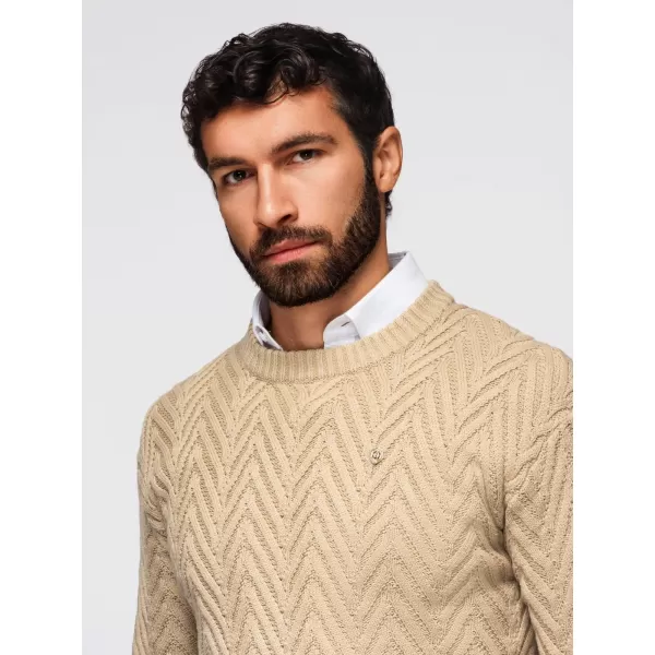  Muški pulover OMBRE OM-SWSW-0147 PIJESAK 
