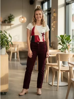 Ženska premium božićna majica ALTISPORT VOJ/ALWVN11TR06 KREMASTI
