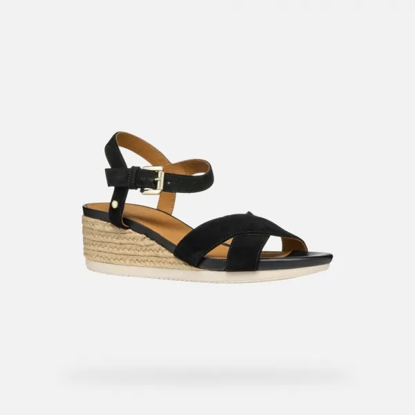  Ženske sandale GEOX ISCHIA CORDA G000706 CRNA 