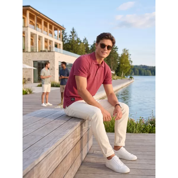  Muška majica s kragnom ALTISPORT NP/ALMST90601 TAMNOCRVENA 