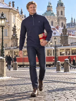 Muški sweatshirt ALTISPORT IKEY TAMNOPLAVA