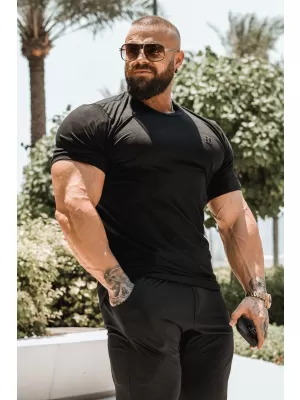 Muške majice NEBBIA MIKE MUSCLE FIT 158 CRNA