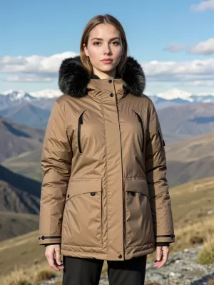 Ženska zimska jakna ALPINE PRO WERDA 3 SEPIA NIJANSA