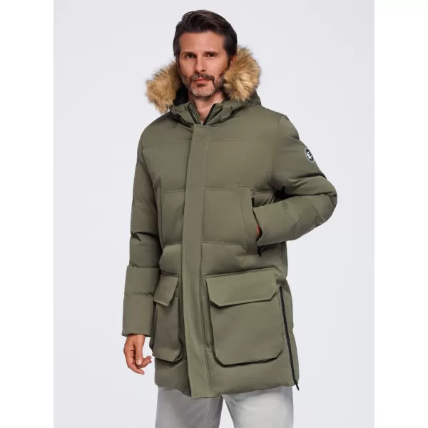  Muška parka OMBRE OM-JALJ-0310 TAMNOMASLINASTO 