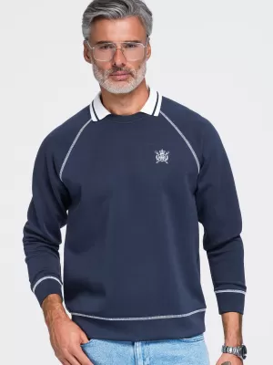 Muški sweatshirt OMBRE OM-SSNZ-0269 TAMNOPLAVA