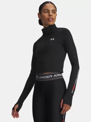 Ženska majica kratkih rukava UNDER ARMOUR TECH BRANDED 1/2 ZIP 6009988-001 CRNA