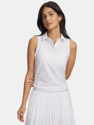 Ženska majica bez rukava UNDER ARMOUR UA ARMOURDRY SL POLO 6009804-100 BIJELA