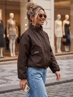 Ženska jakna DSTREET TY6022 SMEĐA