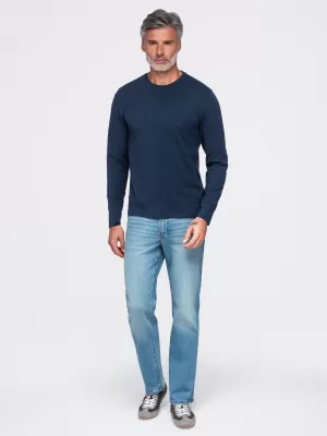Muška majica kratkih rukava OMBRE OM-LSBL-0142 TAMNOPLAVA