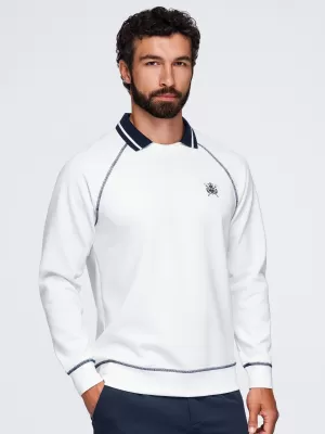 Muški sweatshirt OMBRE OM-SSNZ-0269 PRLJAVO BIJELA