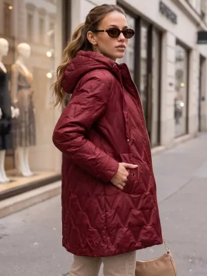 Ženska jakna DSTREET TY5771 TAMNOCRVENA