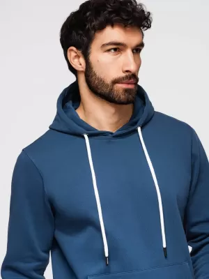 Muški sweatshirt OMBRE OM-SSBN-0270 TAMNOPLAVA