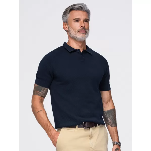  Muška polo majica OMBRE OM-POSS-0178 TAMNOPLAVA 
