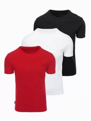 Muška majica kratkih rukava OMBRE OM-TSBS-0268 CRNO/BIJELO/TAMNOCRVENO