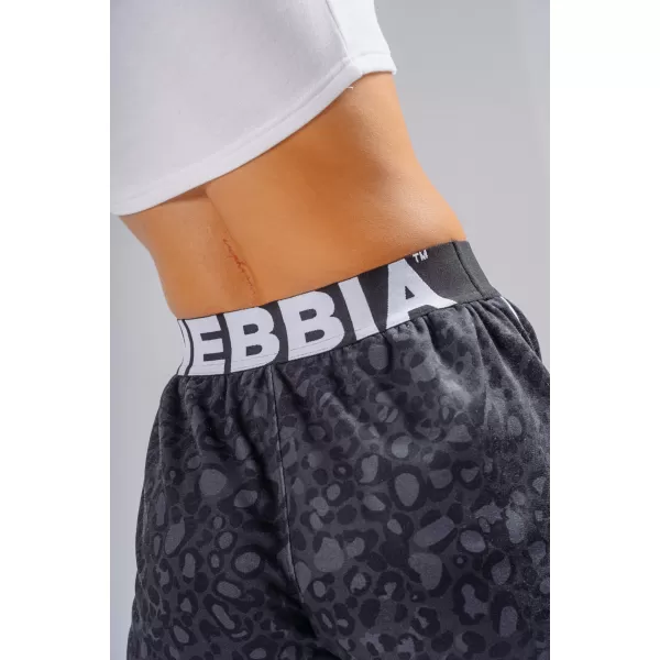  Kratke hlače za trening s uzorkom leoparda NEBBIA PRIMAL 855 CRNI LEOPARD 