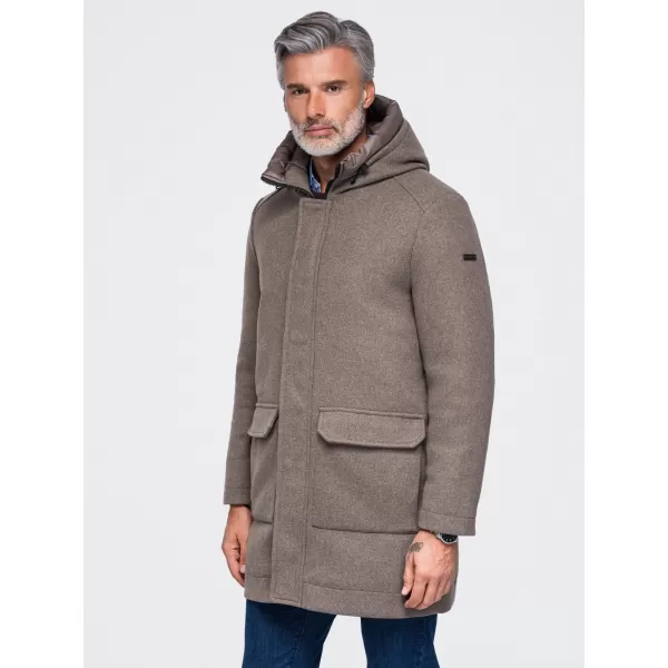  Muška parka OMBRE OM-COWC-0161 PEPELJASTO SIVA 