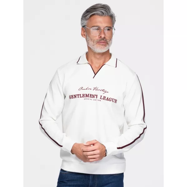  Muški sweatshirt OMBRE OM-SSNZ-0268 PRLJAVO BIJELA 