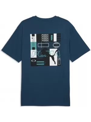 Muška majica kratkih rukava PUMA GRAPHICS RELAXED STACKED TEE 69436836 PONOĆNI BENZIN