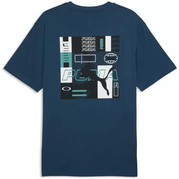  Muška majica kratkih rukava PUMA GRAPHICS RELAXED STACKED TEE 69436836 PONOĆNI BENZIN 