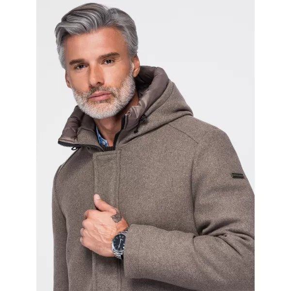  Muška parka OMBRE OM-COWC-0161 PEPELJASTO SIVA 