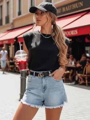 Ženska majica kratkih rukava DSTREET RY2497 CRNA