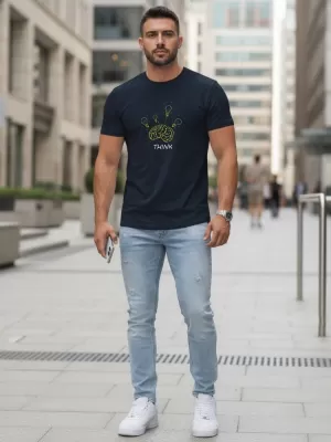Muška majica kratkih rukava DSTREET NX0149R-NY TAMNOPLAVA