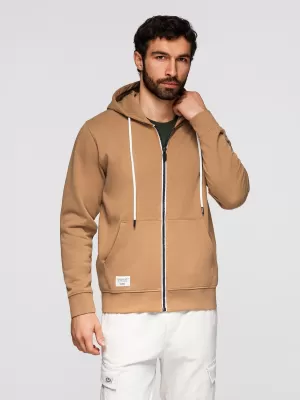 Muški sweatshirt OMBRE OM-SSBZ-0272 SMEĐA