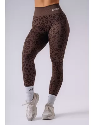 Ženske tajice NEBBIA PRIMAL 849 TAMNOSMEĐI LEOPARD