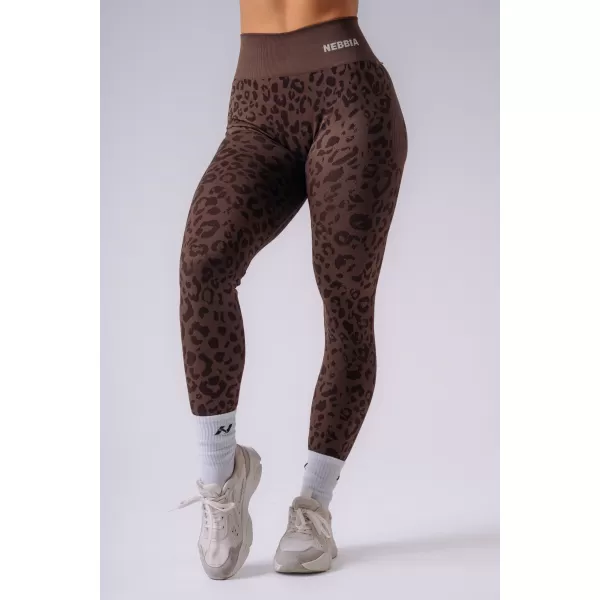  Ženske tajice NEBBIA PRIMAL 849 TAMNOSMEĐI LEOPARD 