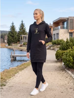 Ženska produžena majica ALTISPORT ALW091419 CRNO I ZLATNO