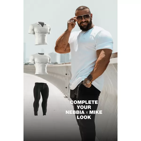  Muške majice NEBBIA MIKE MUSCLE FIT POLO 157 BIJELA 