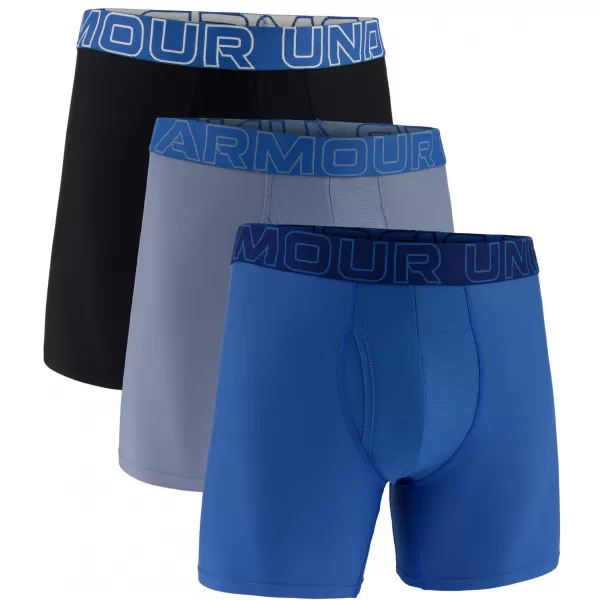  Muške bokserice UNDER ARMOUR UA PERFORMANCE TECH - SOLID 6 -3PK 1383878-448 PLAVA 