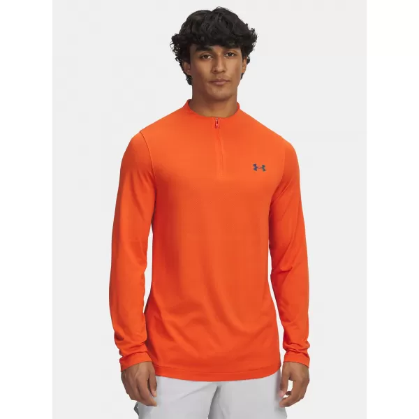  Muška majica kratkih rukava UNDER ARMOUR VANISH ELITE SEAMLESS 1/4 ZP 1382798-844 NARANČASTA 