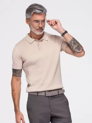 Muška polo majica OMBRE OM-POSS-0180 BEŽ