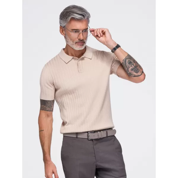  Muška polo majica OMBRE OM-POSS-0180 BEŽ 
