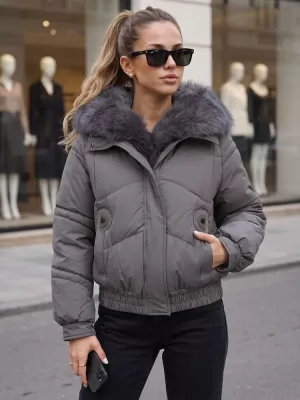 Ženska jakna DSTREET TY6010 TAMNOSIVA